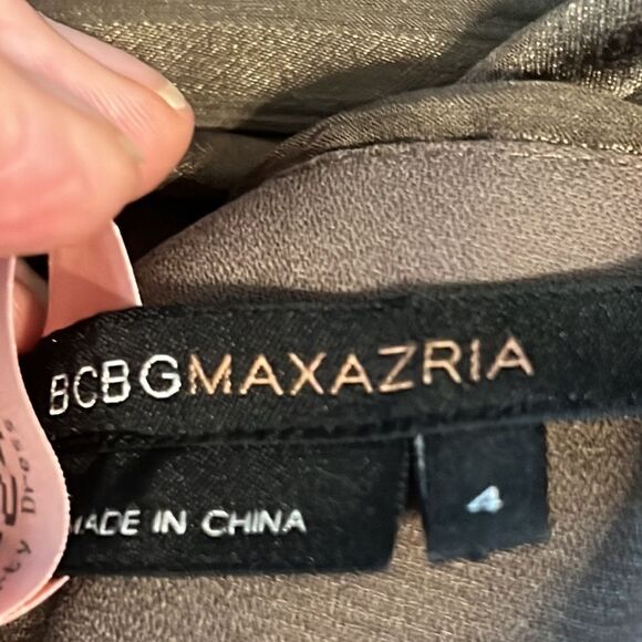 BCBG MAXAZRIA Silk Bronze/Brown Empire Waist Halter Dress Size 4 - Picture 15 of 15